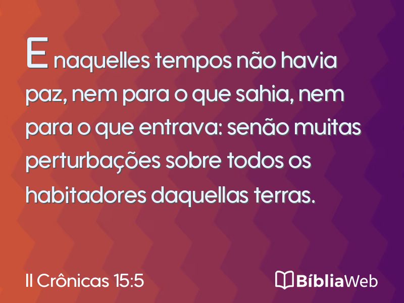II Crônicas 15:5 em imagem para compartilhar