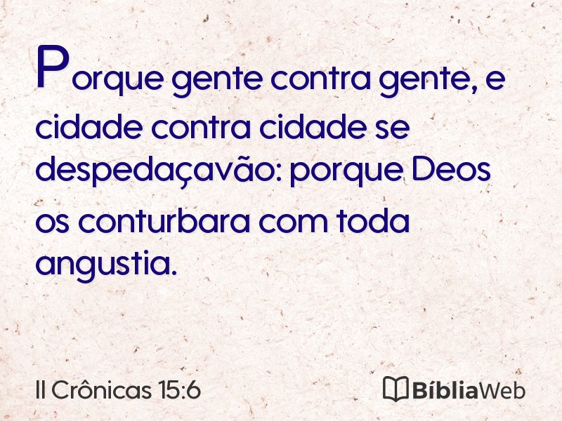 II Crônicas 15:6 em imagem para compartilhar