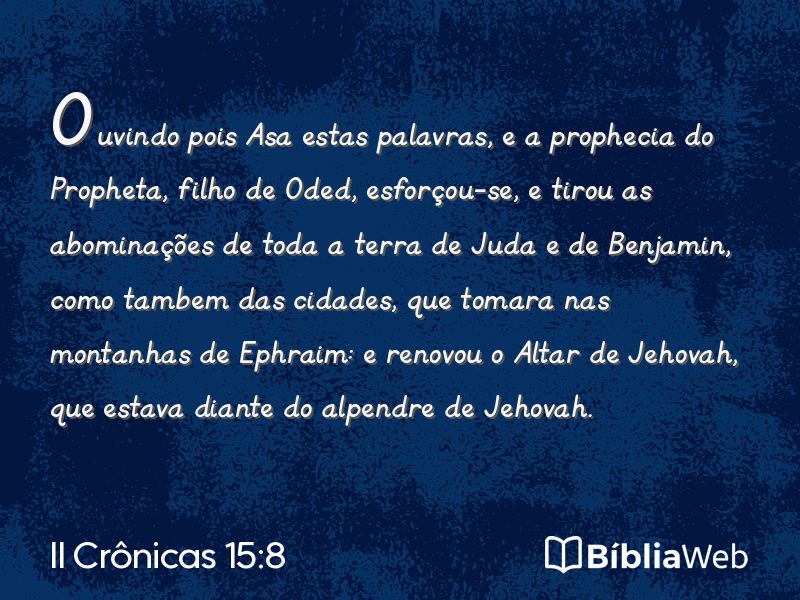II Crônicas 15:8 em imagem para compartilhar