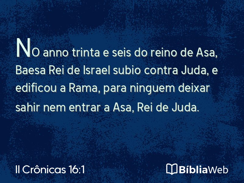 II Crônicas 16:1 em imagem para compartilhar