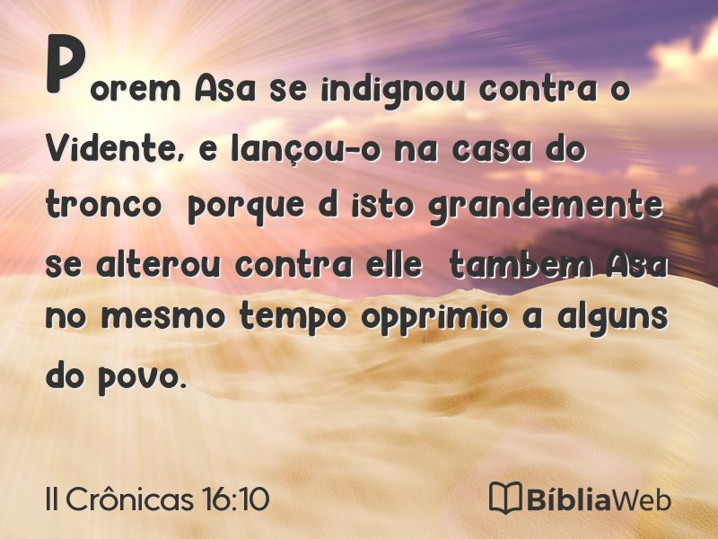 II Crônicas 16:10 em imagem para compartilhar