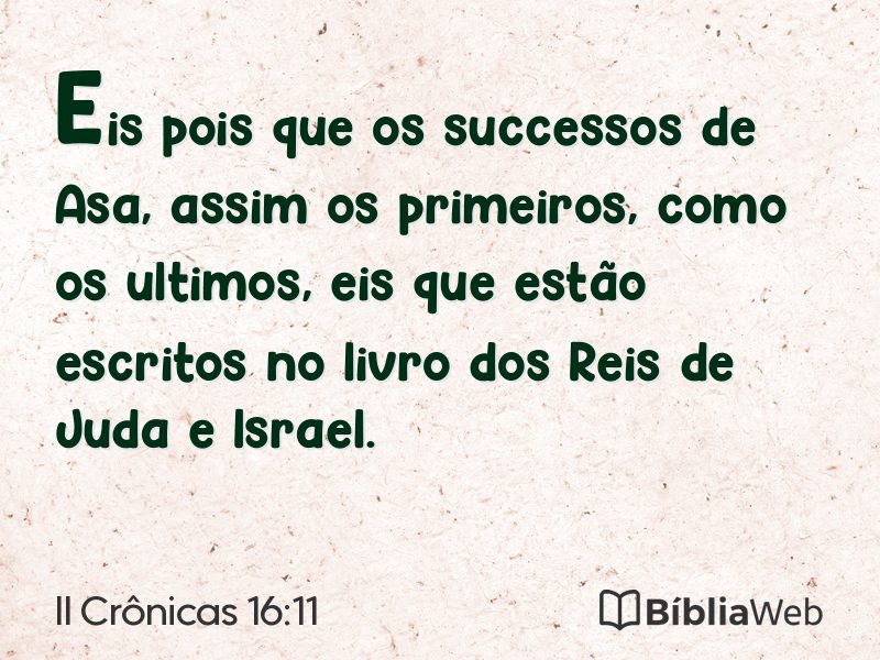 II Crônicas 16:11 em imagem para compartilhar