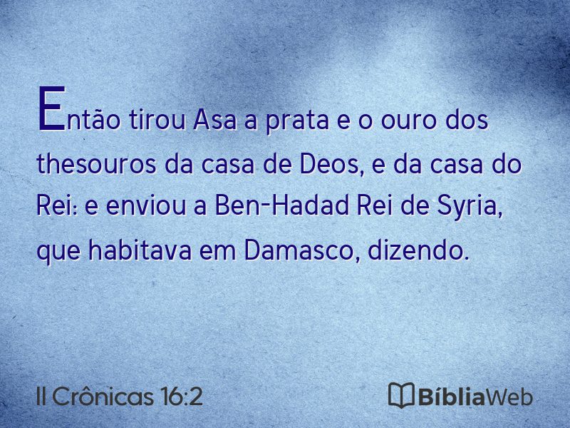 II Crônicas 16:2 em imagem para compartilhar