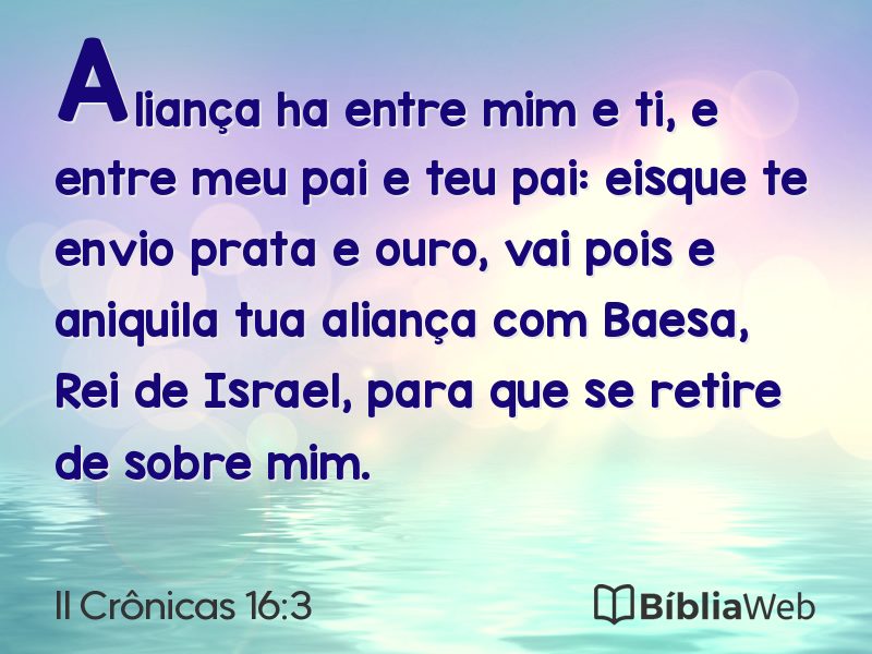 II Crônicas 16:3 em imagem para compartilhar