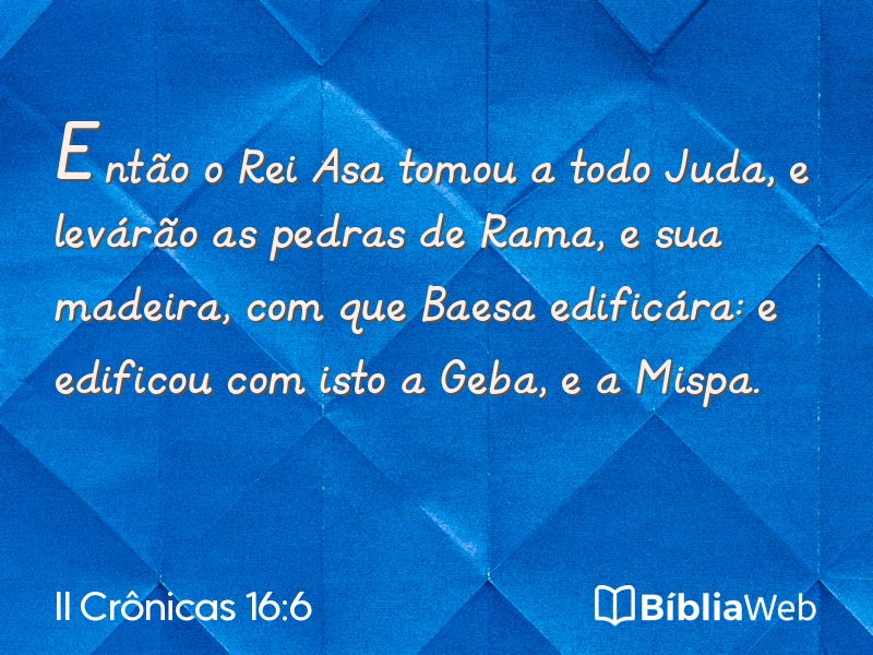 II Crônicas 16:6 em imagem para compartilhar