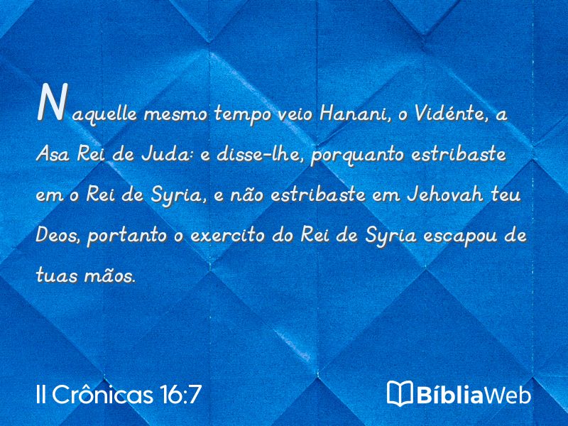 II Crônicas 16:7 em imagem para compartilhar