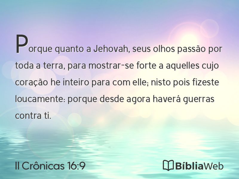 II Crônicas 16:9 em imagem para compartilhar