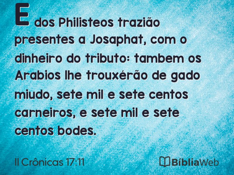 II Crônicas 17:11 em imagem para compartilhar