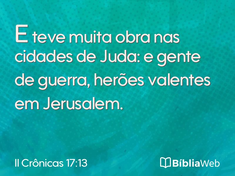 II Crônicas 17:13 em imagem para compartilhar