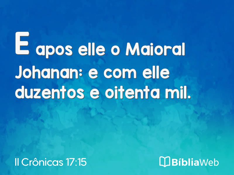 II Crônicas 17:15 em imagem para compartilhar