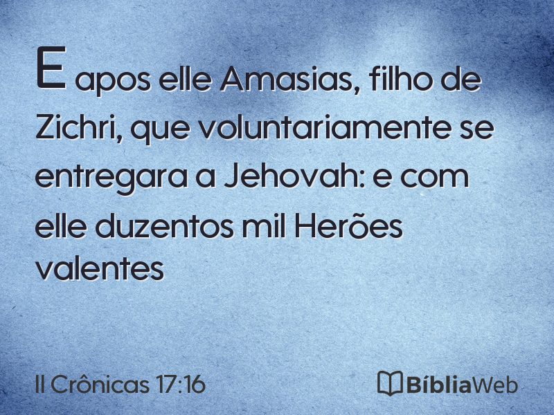 II Crônicas 17:16 em imagem para compartilhar