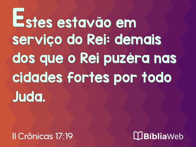 II Crônicas 17:19 em imagem para compartilhar