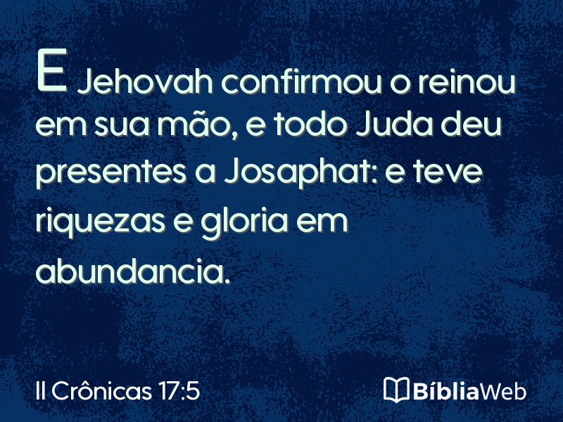 II Crônicas 17:5 em imagem para compartilhar