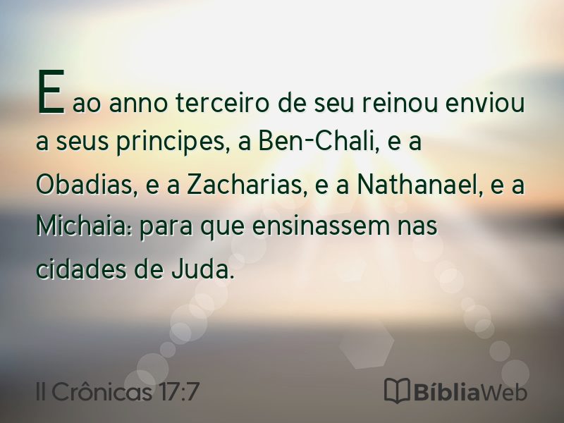 II Crônicas 17:7 em imagem para compartilhar