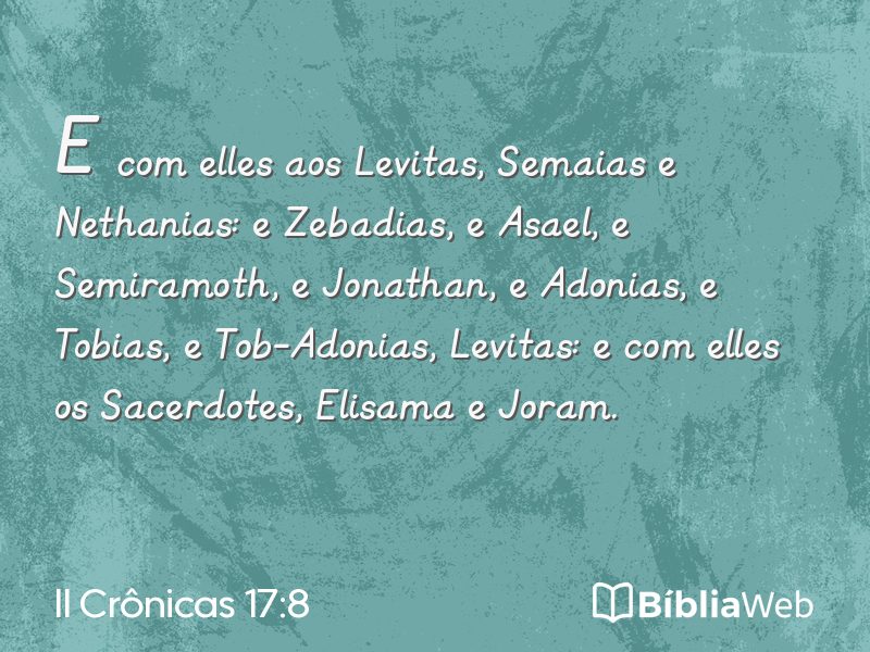 II Crônicas 17:8 em imagem para compartilhar
