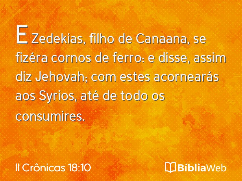 II Crônicas 18:10 em imagem para compartilhar