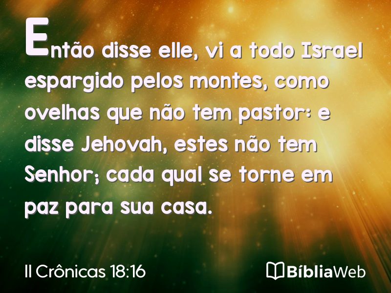 II Crônicas 18:16 em imagem para compartilhar