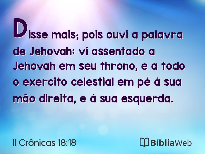 II Crônicas 18:18 em imagem para compartilhar