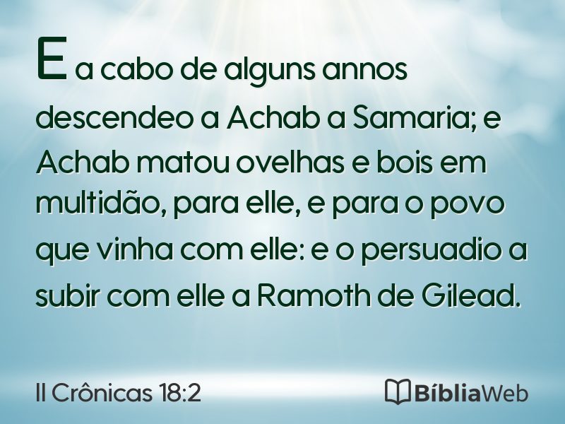 II Crônicas 18:2 em imagem para compartilhar