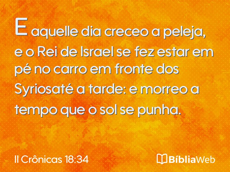 II Crônicas 18:34 em imagem para compartilhar