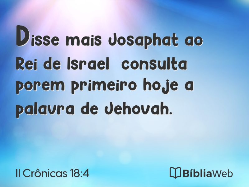 II Crônicas 18:4 em imagem para compartilhar
