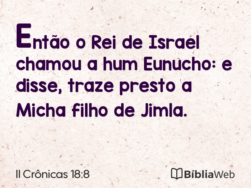 II Crônicas 18:8 em imagem para compartilhar
