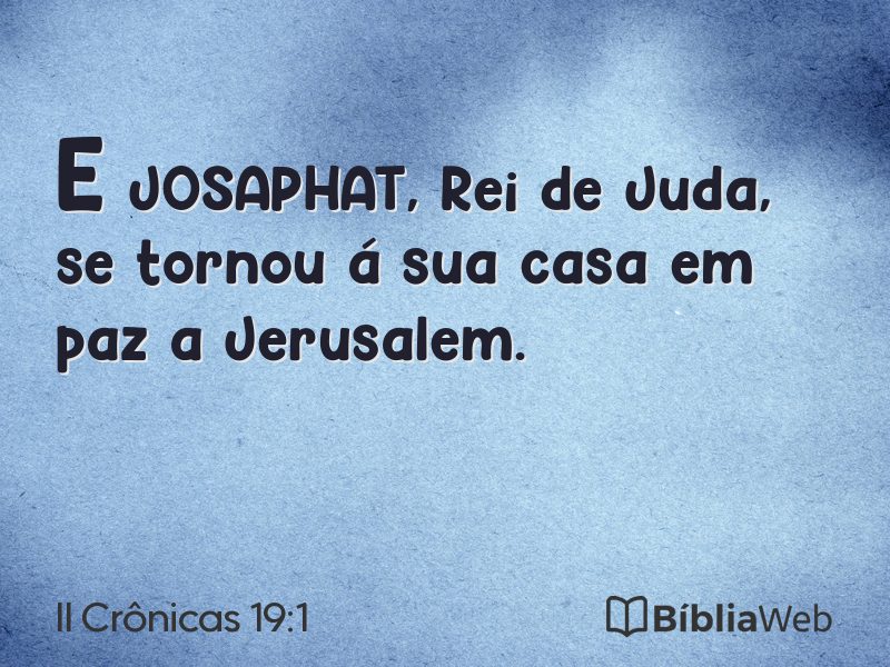 II Crônicas 19:1 em imagem para compartilhar