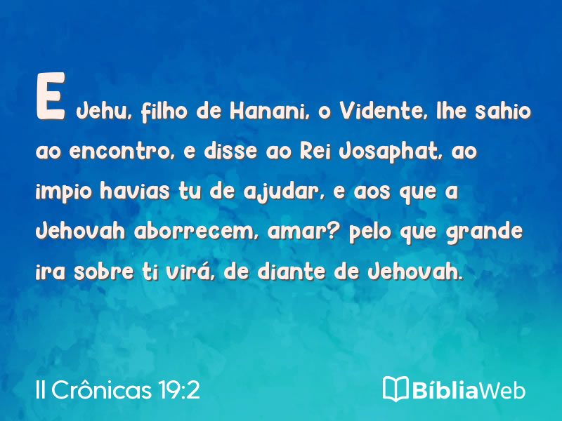 II Crônicas 19:2 em imagem para compartilhar