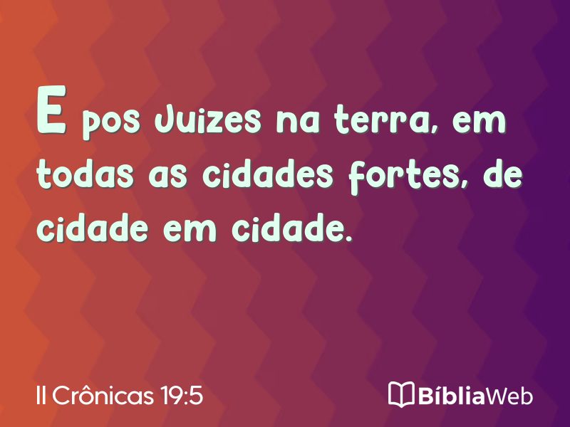 II Crônicas 19:5 em imagem para compartilhar