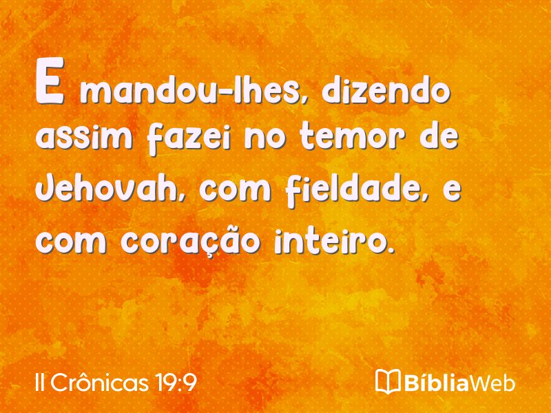 II Crônicas 19:9 em imagem para compartilhar