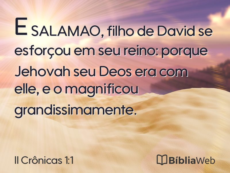 II Crônicas 1:1 em imagem para compartilhar