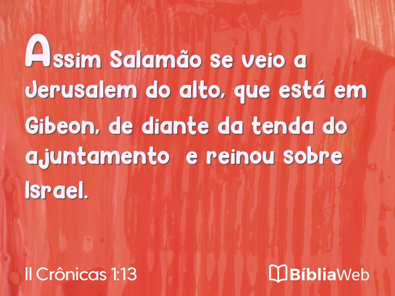 II Crônicas 1:13 em imagem para compartilhar