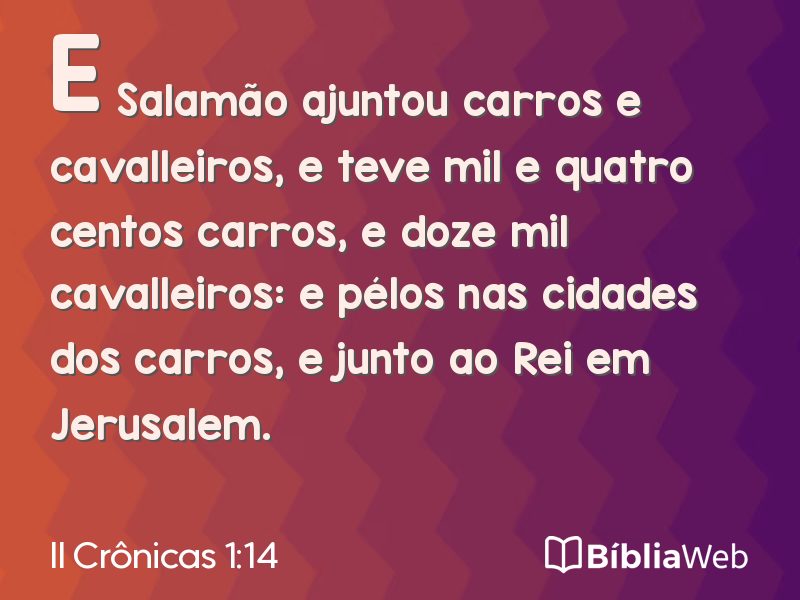 II Crônicas 1:14 em imagem para compartilhar