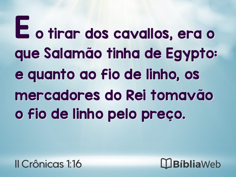 II Crônicas 1:16 em imagem para compartilhar