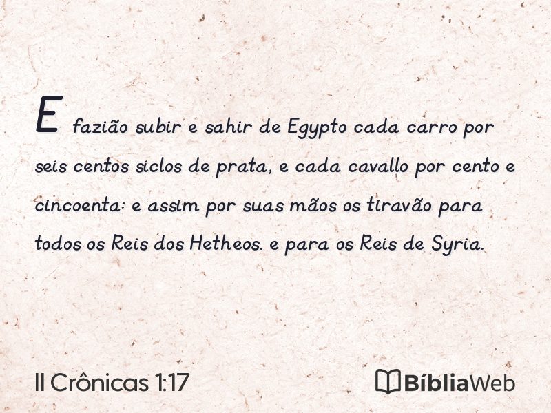 II Crônicas 1:17 em imagem para compartilhar
