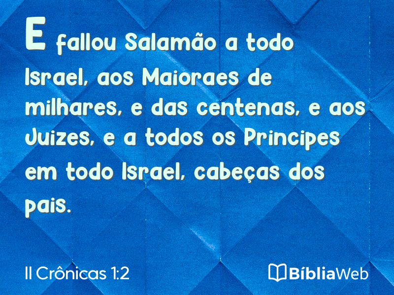 II Crônicas 1:2 em imagem para compartilhar