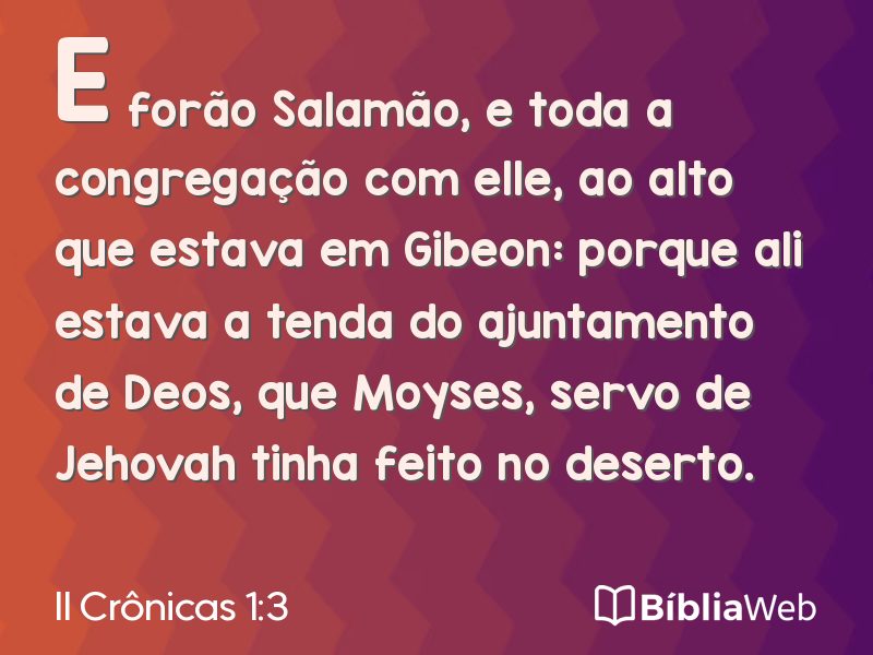 II Crônicas 1:3 em imagem para compartilhar