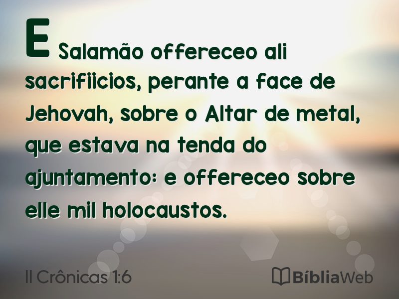 II Crônicas 1:6 em imagem para compartilhar