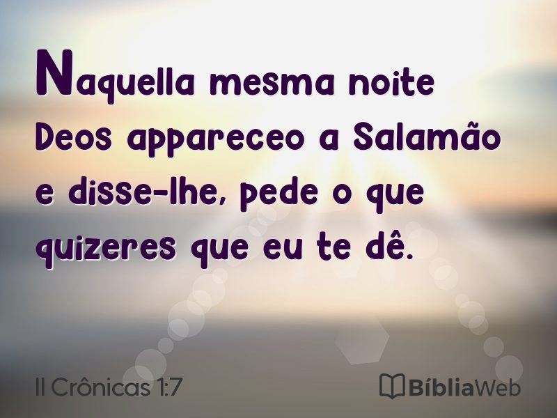 II Crônicas 1:7 em imagem para compartilhar
