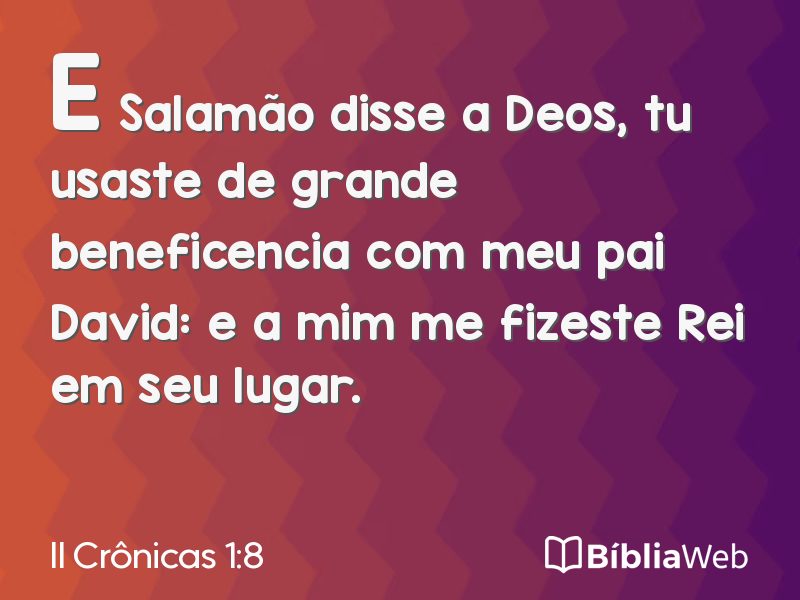II Crônicas 1:8 em imagem para compartilhar