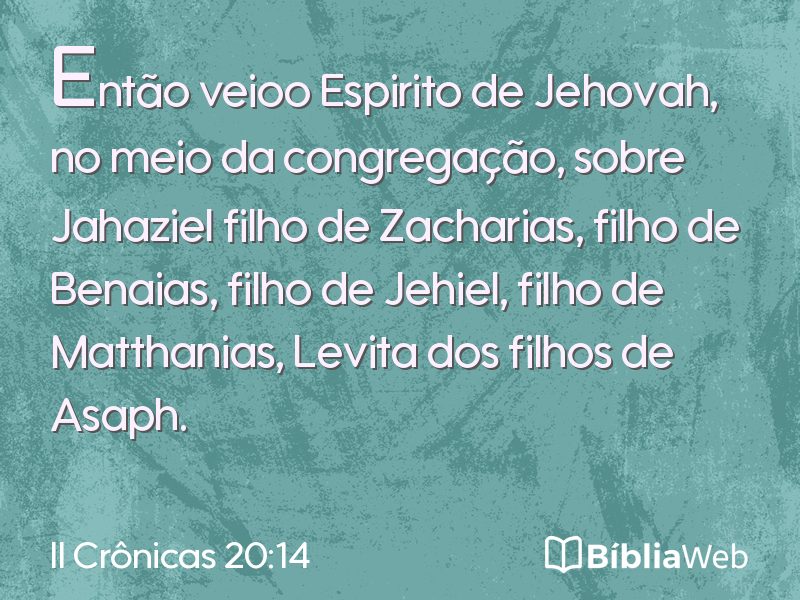 II Crônicas 20:14 em imagem para compartilhar