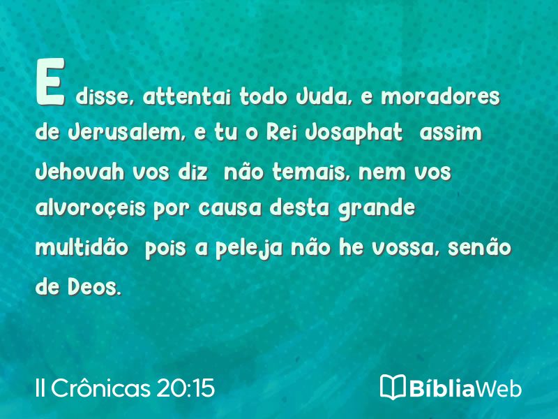 II Crônicas 20:15 em imagem para compartilhar