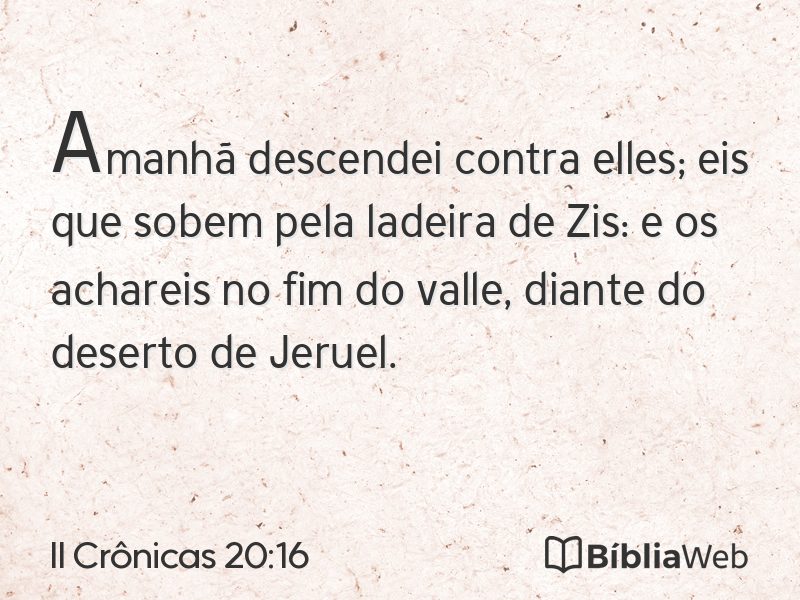 II Crônicas 20:16 em imagem para compartilhar