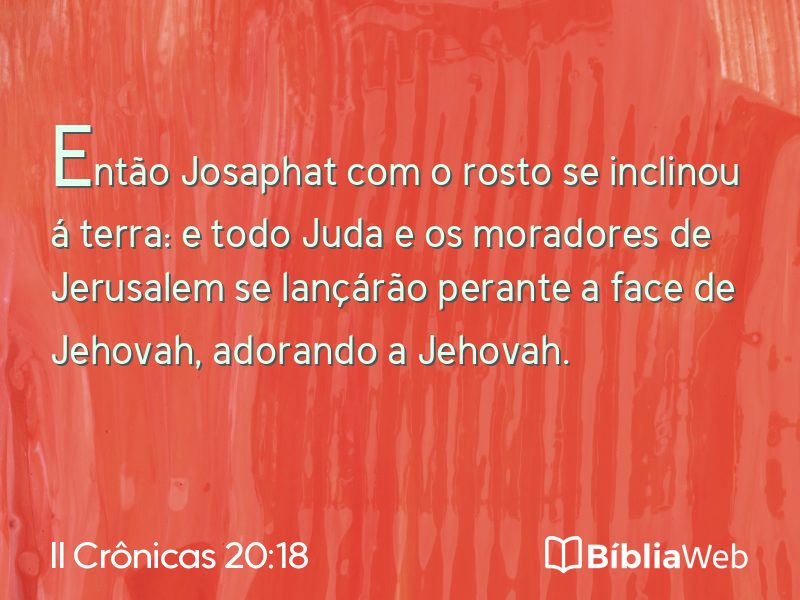 II Crônicas 20:18 em imagem para compartilhar