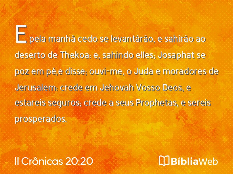 II Crônicas 20:20 em imagem para compartilhar