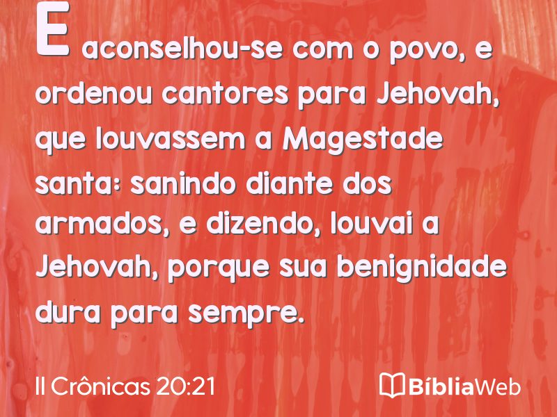 II Crônicas 20:21 em imagem para compartilhar