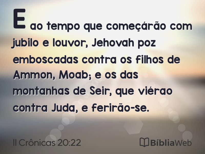 II Crônicas 20:22 em imagem para compartilhar