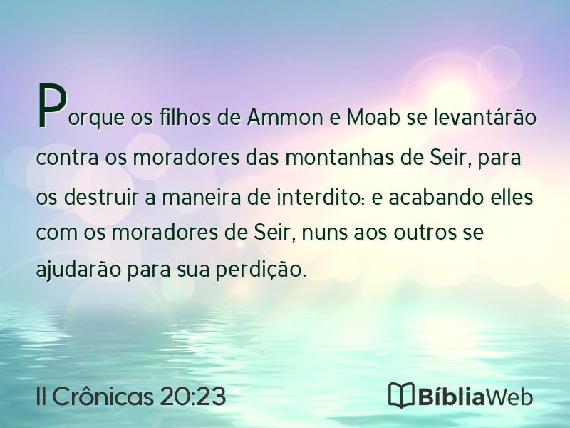 II Crônicas 20:23 em imagem para compartilhar