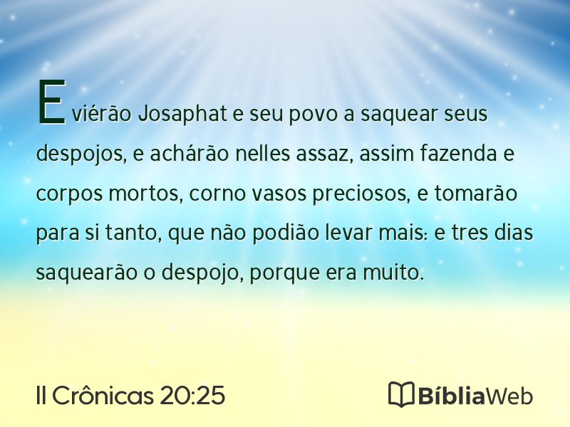 II Crônicas 20:25 em imagem para compartilhar