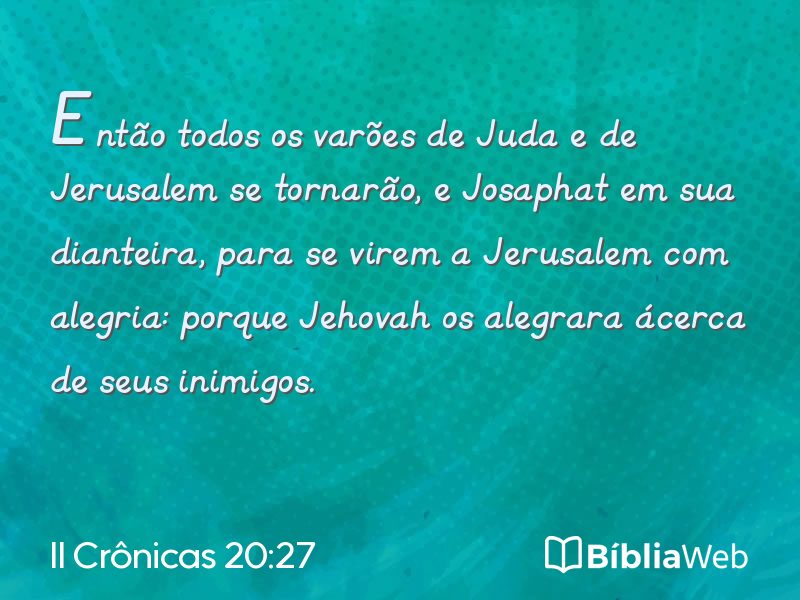 II Crônicas 20:27 em imagem para compartilhar